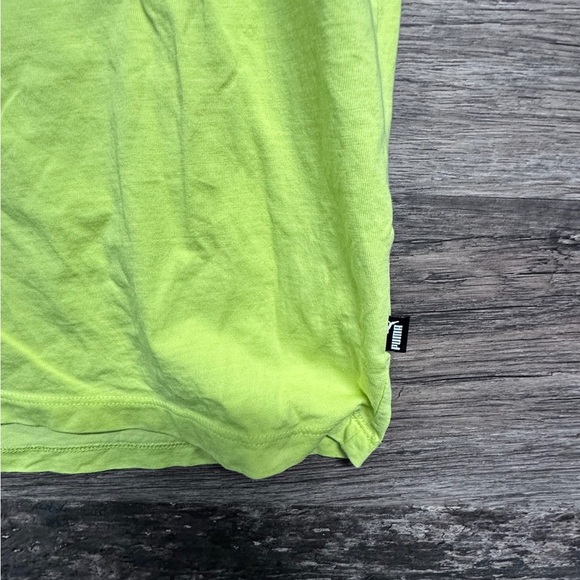 Puma Yellow Short Sleeve Tee Energetic Cotton Blend - Picture 3 of 5
